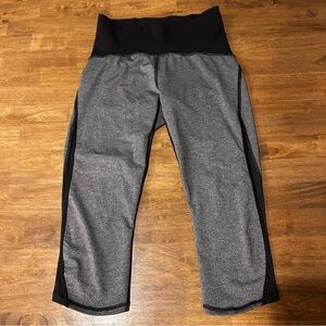 Lululemon Athletica Women's Train Time Crop Black and Gray Leggings